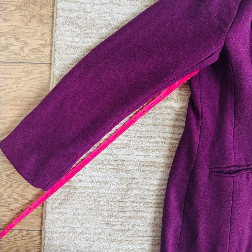 Avec Les Filles Tailored Double-Breasted Coat in Aubergine NWOT - Picture 6 of 7